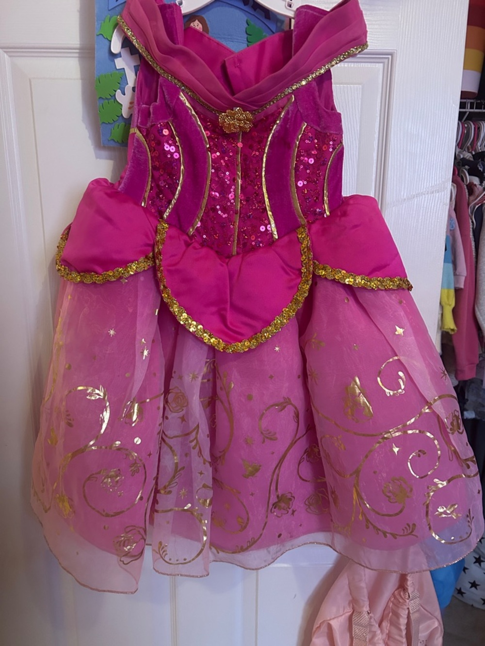 Girls Pink Princess Sequin Tulle Costume Dress ONLY SOLD AT DISNEY